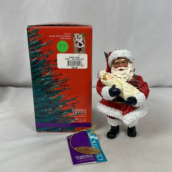 Santa Claus Possible Dreams Baby's Christmas Ornament 2000 clothique - Picture 2 of 10